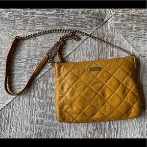 Kate Spade crossbody clutch bag mustard yellow